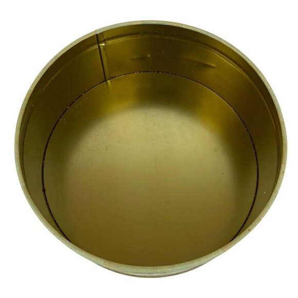 Vintage 1980s Round Winter Geese Tin With Blue Bows For Cookies & Biscuits - Picture 6 of 7